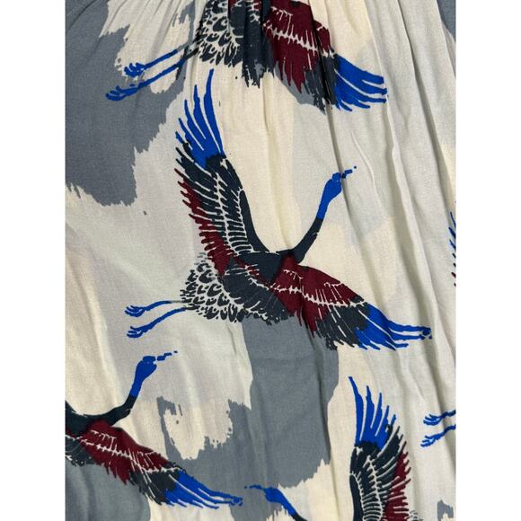 Free People Flying Swan Button Up Dress Top Fashion Cream Gray Red Blue Women XS - Picture 7 of 7